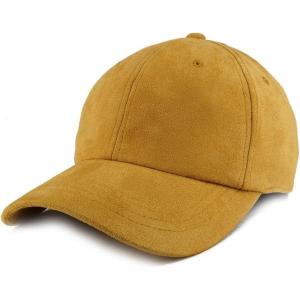 imageTrendy Apparel Shop Plain Faux Suede Leather Adjustable Structured Baseball CapGold