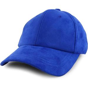 imageTrendy Apparel Shop Plain Faux Suede Leather Adjustable Structured Baseball CapRoyal