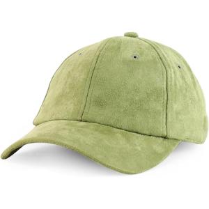 imageTrendy Apparel Shop Plain Faux Suede Leather Adjustable Structured Baseball CapSage