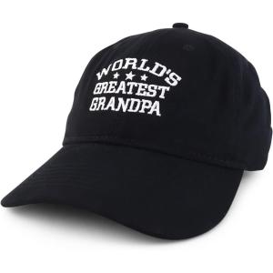 imageTrendy Apparel Shop Worlds Greatest Grandpa Embroidered Low Profile Soft Cotton Baseball CapBlack