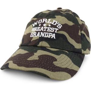 imageTrendy Apparel Shop Worlds Greatest Grandpa Embroidered Low Profile Soft Cotton Baseball CapCamo