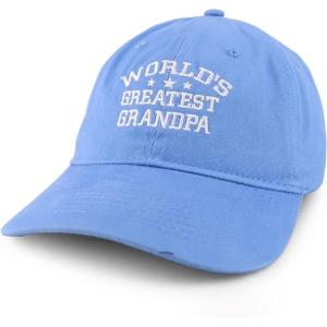 imageTrendy Apparel Shop Worlds Greatest Grandpa Embroidered Low Profile Soft Cotton Baseball CapCarolina Blue