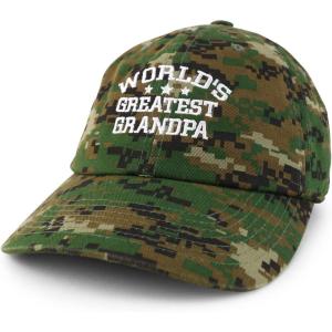 imageTrendy Apparel Shop Worlds Greatest Grandpa Embroidered Low Profile Soft Cotton Baseball CapDigital Green Camo