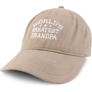imageTrendy Apparel Shop Worlds Greatest Grandpa Embroidered Low Profile Soft Cotton Baseball CapKhaki