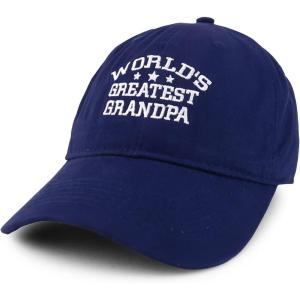 imageTrendy Apparel Shop Worlds Greatest Grandpa Embroidered Low Profile Soft Cotton Baseball CapNavy