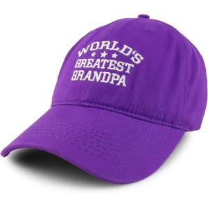 imageTrendy Apparel Shop Worlds Greatest Grandpa Embroidered Low Profile Soft Cotton Baseball CapPurple
