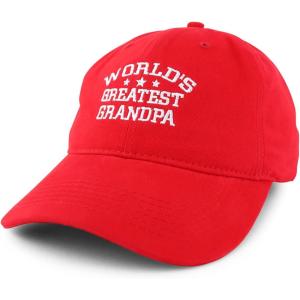 imageTrendy Apparel Shop Worlds Greatest Grandpa Embroidered Low Profile Soft Cotton Baseball CapRed