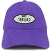 imageTrendy Apparel Shop Established 1950 Embroidered 75th Birthday Gift Soft Crown Cotton CapPurple