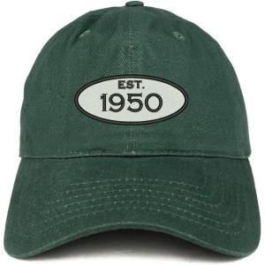 imageTrendy Apparel Shop Established 1950 Embroidered 75th Birthday Gift Soft Crown Cotton CapHunter