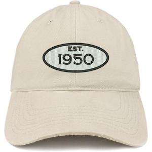 imageTrendy Apparel Shop Established 1950 Embroidered 75th Birthday Gift Soft Crown Cotton CapStone