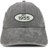 imageTrendy Apparel Shop Established 1955 Embroidered 70th Birthday Gift Pigment Dyed Washed Cotton CapBlack