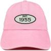 imageTrendy Apparel Shop Established 1955 Embroidered 70th Birthday Gift Pigment Dyed Washed Cotton CapPink