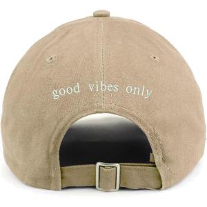 imageTrendy Apparel Shop Good Vibes only Back Embroidered 100 Cotton Dad HatKhaki