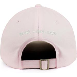 imageTrendy Apparel Shop Good Vibes only Back Embroidered 100 Cotton Dad HatLight Pink