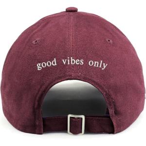 imageTrendy Apparel Shop Good Vibes only Back Embroidered 100 Cotton Dad HatMaroon