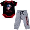 imageTrendy Apparel Shop Baby Infant Military Theme 2pc Bodysuit and Jogger SetRed Grey