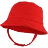 imageTrendy Apparel Shop Infant Babys 100 Cotton Bucket Hat with Adjustable Chin StrapRed