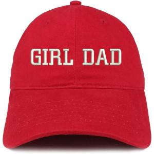 imageTrendy Apparel Shop Girl DAD Embroidered Soft Crown 100 Brushed Cotton CapRed