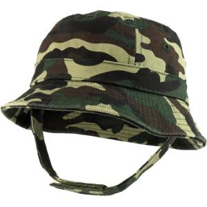 imageTrendy Apparel Shop Infant Babys 100 Cotton Bucket Hat with Adjustable Chin StrapCamo
