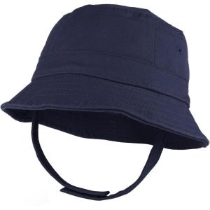 imageTrendy Apparel Shop Infant Babys 100 Cotton Bucket Hat with Adjustable Chin StrapNavy