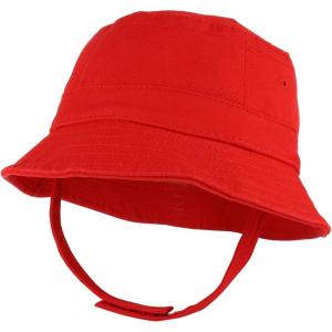 imageTrendy Apparel Shop Infant Babys 100 Cotton Bucket Hat with Adjustable Chin StrapRed
