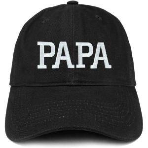 imageTrendy Apparel Shop PAPA Embroidered Soft Crown 100 Brushed Cotton CapBlack