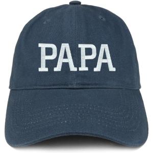 imageTrendy Apparel Shop PAPA Embroidered Soft Crown 100 Brushed Cotton CapNavy