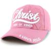 imageTrendy Apparel Shop 3D Christ King of Kings Embroidered Jesus Christian Ball CapLight Pink