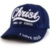 imageTrendy Apparel Shop 3D Christ King of Kings Embroidered Jesus Christian Ball CapNavy