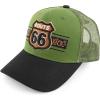 imageTrendy Apparel Shop Route 66 3D Embroidered Structured Mesh Back Baseball CapOlive Black