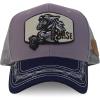 imageTrendy Apparel Shop Animal Design Square Embroidered Snapback Trucker CapGrey Navy 3