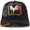 imageTrendy Apparel Shop Animal Design Square Embroidered Snapback Trucker CapRooster 2 Black Black 2