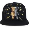 imageTrendy Apparel Shop Bear Embroidered Flat Bill Snapback CapBlack Black 1