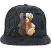 imageTrendy Apparel Shop Bear Embroidered Flat Bill Snapback CapBlack Black 3