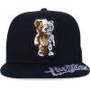 imageTrendy Apparel Shop Bear Embroidered Flat Bill Snapback CapBlack Black