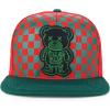 imageTrendy Apparel Shop Bear Embroidered Flat Bill Snapback CapDark Green Red 6