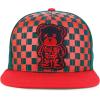 imageTrendy Apparel Shop Bear Embroidered Flat Bill Snapback CapRed Dark Green 6