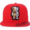 imageTrendy Apparel Shop Bear Embroidered Flat Bill Snapback CapRed Red