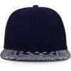 imageTrendy Apparel Shop Oversized XXL Paisley Printed Flat Bill Snapback CapNavy