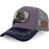 imageTrendy Apparel Shop Animal Design Square Embroidered Snapback Trucker CapGrey Navy 3