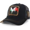 imageTrendy Apparel Shop Animal Design Square Embroidered Snapback Trucker CapRooster 2 Black Black 2