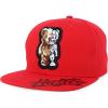 imageTrendy Apparel Shop Bear Embroidered Flat Bill Snapback CapRed Red