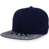 imageTrendy Apparel Shop Oversized XXL Paisley Printed Flat Bill Snapback CapNavy