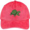 imageTrendy Apparel Shop Turtle Embroidered Pigment Dyed Washed Cotton Baseball CapRed