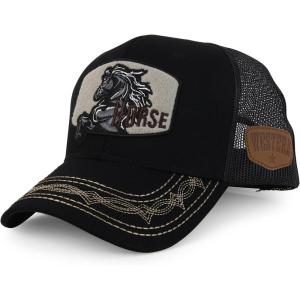 imageTrendy Apparel Shop Animal Design Square Embroidered Snapback Trucker CapBlack Black 3