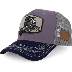 imageTrendy Apparel Shop Animal Design Square Embroidered Snapback Trucker CapGrey Navy 3