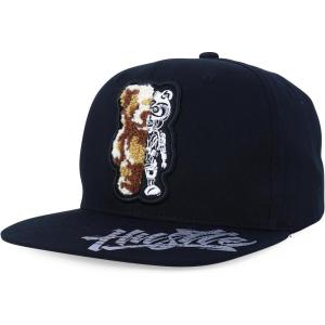 imageTrendy Apparel Shop Bear Embroidered Flat Bill Snapback CapBlack Black