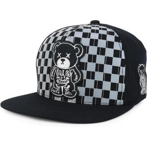 imageTrendy Apparel Shop Bear Embroidered Flat Bill Snapback CapBlack Black 6