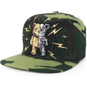 imageTrendy Apparel Shop Bear Embroidered Flat Bill Snapback CapCamo Camo 1