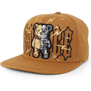 imageTrendy Apparel Shop Bear Embroidered Flat Bill Snapback CapLight Brown Light Brown 1